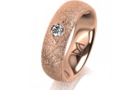 Ring 18 Karat Rotgold 6.0 mm kristallmatt 1 Brillant G vs...