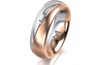 Ring 14 Karat Rot-/Weissgold 6.0 mm l&auml;ngsmatt 1...