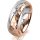 Ring 14 Karat Rot-/Weissgold 6.0 mm diamantmatt 1 Brillant G vs 0,025ct