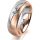 Ring 14 Karat Rot-/Weissgold 6.0 mm sandmatt 1 Brillant G vs 0,065ct