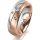 Ring 14 Karat Rot-/Weissgold 6.0 mm sandmatt 3 Brillanten G vs Gesamt 0,060ct
