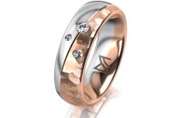 Ring 14 Karat Rot-/Weissgold 6.0 mm diamantmatt 3...