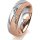 Ring 14 Karat Rot-/Weissgold 6.0 mm kreismatt 5 Brillanten G vs Gesamt 0,065ct