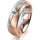 Ring 14 Karat Rot-/Weissgold 6.0 mm sandmatt 1 Brillant G vs 0,110ct