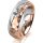 Ring 14 Karat Rot-/Weissgold 6.0 mm diamantmatt 1 Brillant G vs 0,110ct