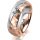 Ring 18 Karat Rot-/Weissgold 6.0 mm diamantmatt 1 Brillant G vs 0,065ct