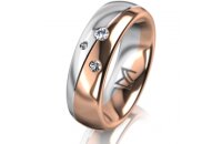 Ring 18 Karat Rot-/Weissgold 6.0 mm poliert 3 Brillanten...