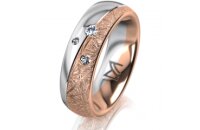 Ring 18 Karat Rot-/Weissgold 6.0 mm kristallmatt 3...