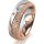 Ring 18 Karat Rot-/Weissgold 6.0 mm kristallmatt 3 Brillanten G vs Gesamt 0,060ct