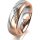 Ring 18 Karat Rot-/Weissgold 6.0 mm l&auml;ngsmatt 5 Brillanten G vs Gesamt 0,065ct