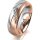 Ring 18 Karat Rot-/Weissgold 6.0 mm sandmatt 5 Brillanten G vs Gesamt 0,065ct