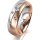 Ring 18 Karat Rot-/Weissgold 6.0 mm l&auml;ngsmatt 5 Brillanten G vs Gesamt 0,080ct