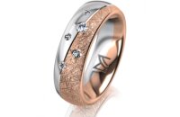 Ring 18 Karat Rot-/Weissgold 6.0 mm kristallmatt 5...