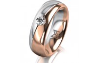 Ring 18 Karat Rot-/Weissgold 6.0 mm poliert 1 Brillant G...
