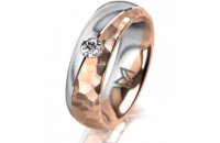 Ring 18 Karat Rot-/Weissgold 6.0 mm diamantmatt 1...