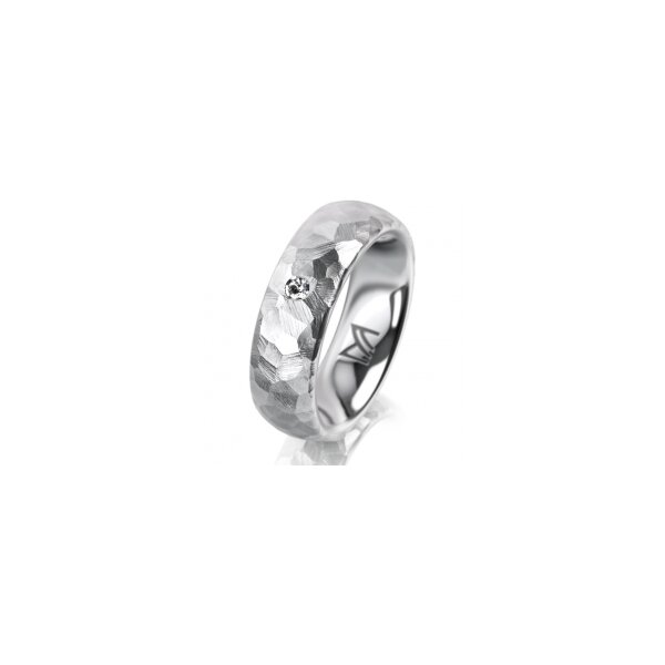 Ring 14 Karat Weissgold 6.0 mm diamantmatt 1 Brillant G vs 0,025ct