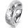 Ring 14 Karat Weissgold 6.0 mm diamantmatt 1 Brillant G vs 0,025ct