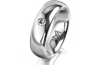 Ring 14 Karat Weissgold 6.0 mm poliert 1 Brillant G vs...