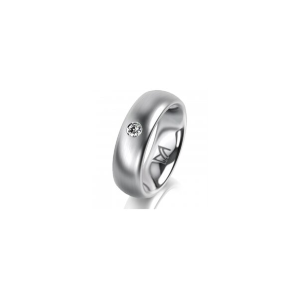 Ring 14 Karat Weissgold 6.0 mm l&auml;ngsmatt 1 Brillant G vs 0,065ct