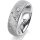 Ring 14 Karat Weissgold 6.0 mm kristallmatt 3 Brillanten G vs Gesamt 0,060ct