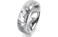 Ring 14 Karat Weissgold 6.0 mm diamantmatt 3 Brillanten G...