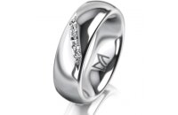 Ring 14 Karat Weissgold 6.0 mm poliert 5 Brillanten G vs...