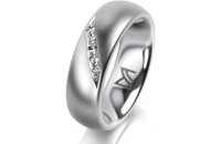 Ring 14 Karat Weissgold 6.0 mm l&auml;ngsmatt 5...