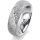 Ring 14 Karat Weissgold 6.0 mm kristallmatt 5 Brillanten G vs Gesamt 0,065ct