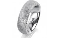 Ring 18 Karat Weissgold 6.0 mm kristallmatt