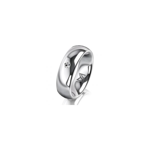 Ring 18 Karat Weissgold 6.0 mm poliert 1 Brillant G vs 0,025ct