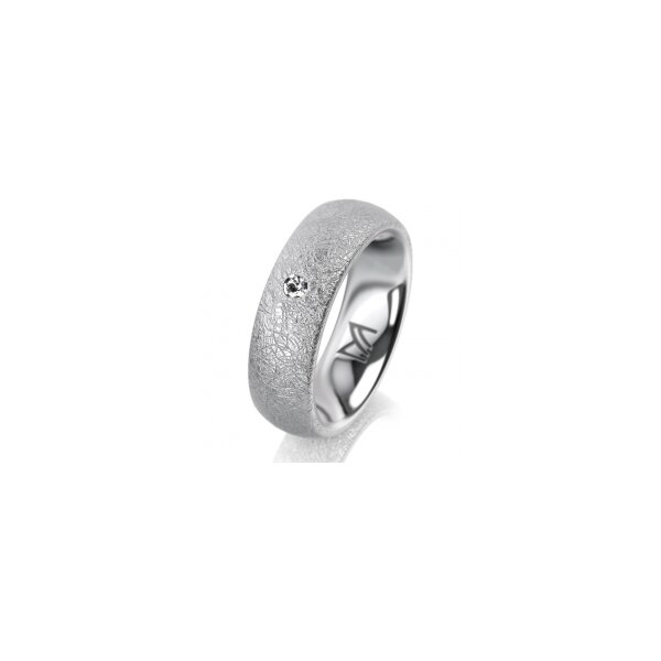 Ring 18 Karat Weissgold 6.0 mm kreismatt 1 Brillant G vs 0,025ct