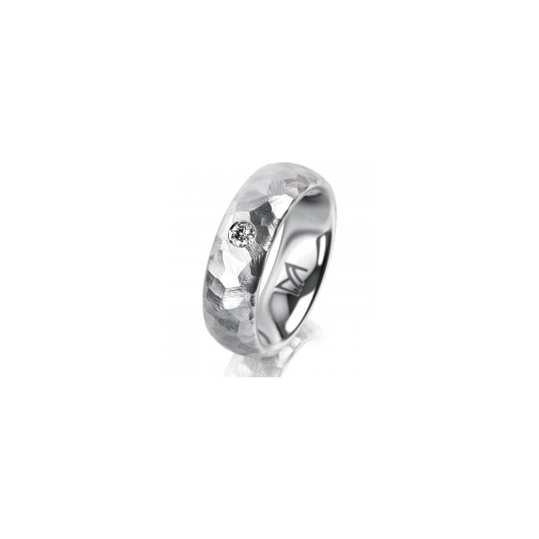 Ring 18 Karat Weissgold 6.0 mm diamantmatt 1 Brillant G vs 0,065ct
