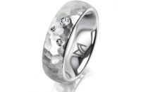 Ring 18 Karat Weissgold 6.0 mm diamantmatt 3 Brillanten G...