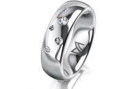 Ring 18 Karat Weissgold 6.0 mm poliert 5 Brillanten G vs...