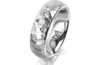 Ring 18 Karat Weissgold 6.0 mm diamantmatt 5 Brillanten G...