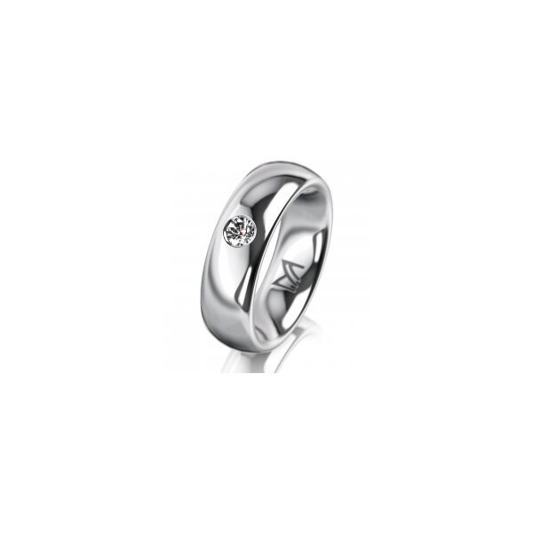 Ring 18 Karat Weissgold 6.0 mm poliert 1 Brillant G vs 0,110ct