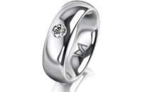 Ring 18 Karat Weissgold 6.0 mm poliert 1 Brillant G vs...