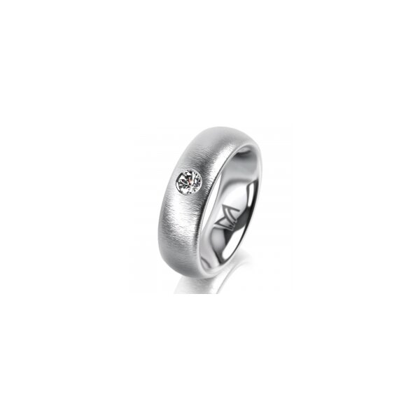 Ring 18 Karat Weissgold 6.0 mm sandmatt 1 Brillant G vs 0,110ct