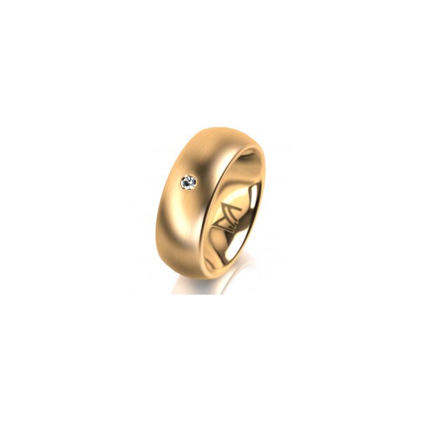 Ring 14 Karat Gelbgold 7.0 mm l&auml;ngsmatt 1 Brillant G vs 0,025ct