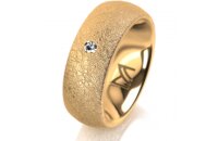 Ring 14 Karat Gelbgold 7.0 mm kreismatt 1 Brillant G vs...