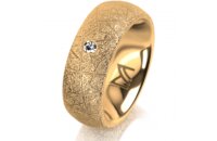 Ring 14 Karat Gelbgold 7.0 mm kristallmatt 1 Brillant G...
