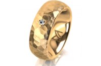 Ring 14 Karat Gelbgold 7.0 mm diamantmatt 1 Brillant G vs...