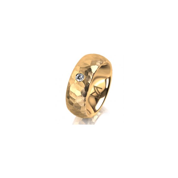 Ring 14 Karat Gelbgold 7.0 mm diamantmatt 1 Brillant G vs 0,065ct