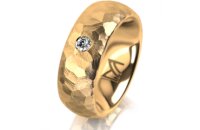 Ring 14 Karat Gelbgold 7.0 mm diamantmatt 1 Brillant G vs...