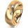 Ring 14 Karat Gelbgold 7.0 mm l&auml;ngsmatt 3 Brillanten G vs Gesamt 0,070ct