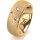 Ring 14 Karat Gelbgold 7.0 mm kreismatt 3 Brillanten G vs Gesamt 0,070ct