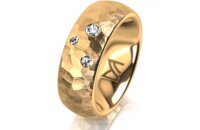Ring 14 Karat Gelbgold 7.0 mm diamantmatt 3 Brillanten G...