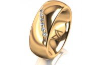 Ring 14 Karat Gelbgold 7.0 mm poliert 6 Brillanten G vs...