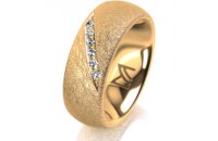 Ring 14 Karat Gelbgold 7.0 mm kreismatt 6 Brillanten G vs...