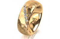 Ring 14 Karat Gelbgold 7.0 mm diamantmatt 6 Brillanten G...